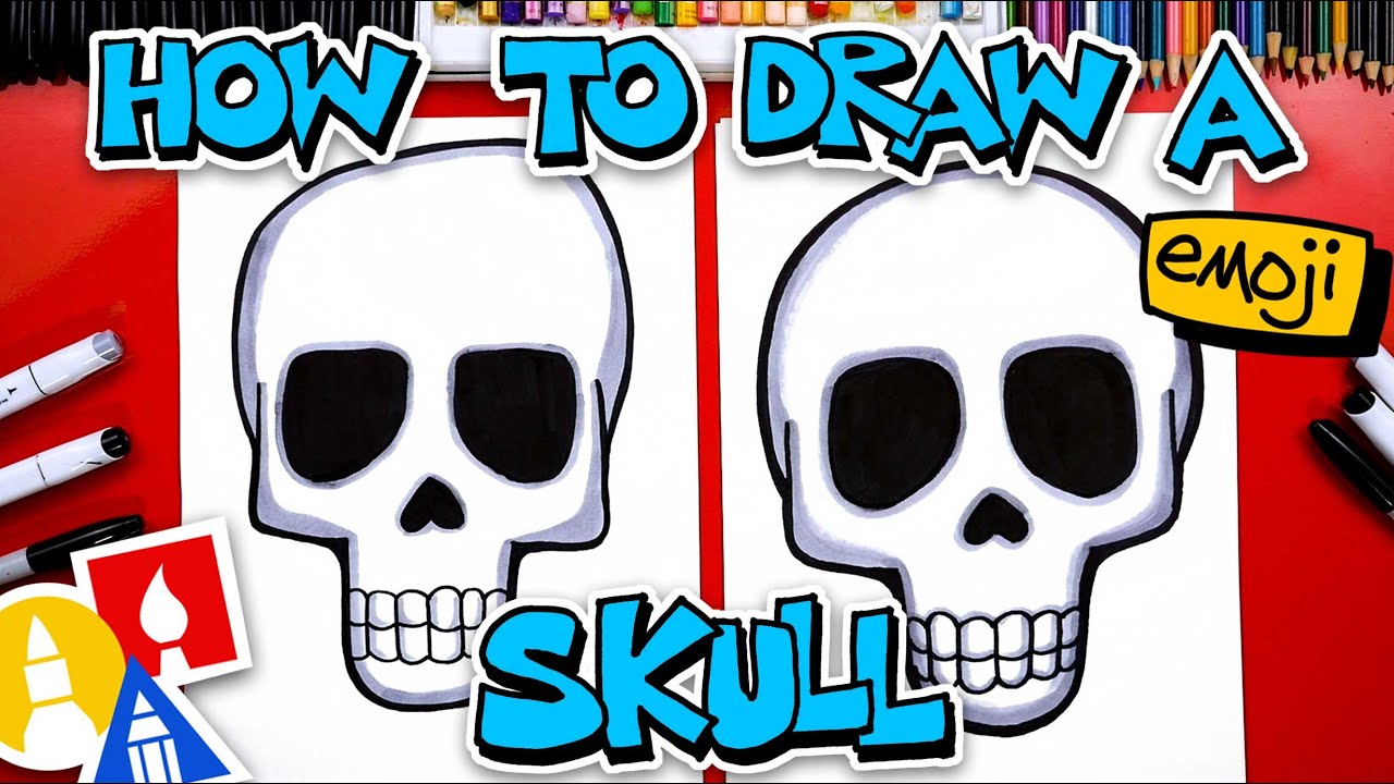 How to draw a skull emoji