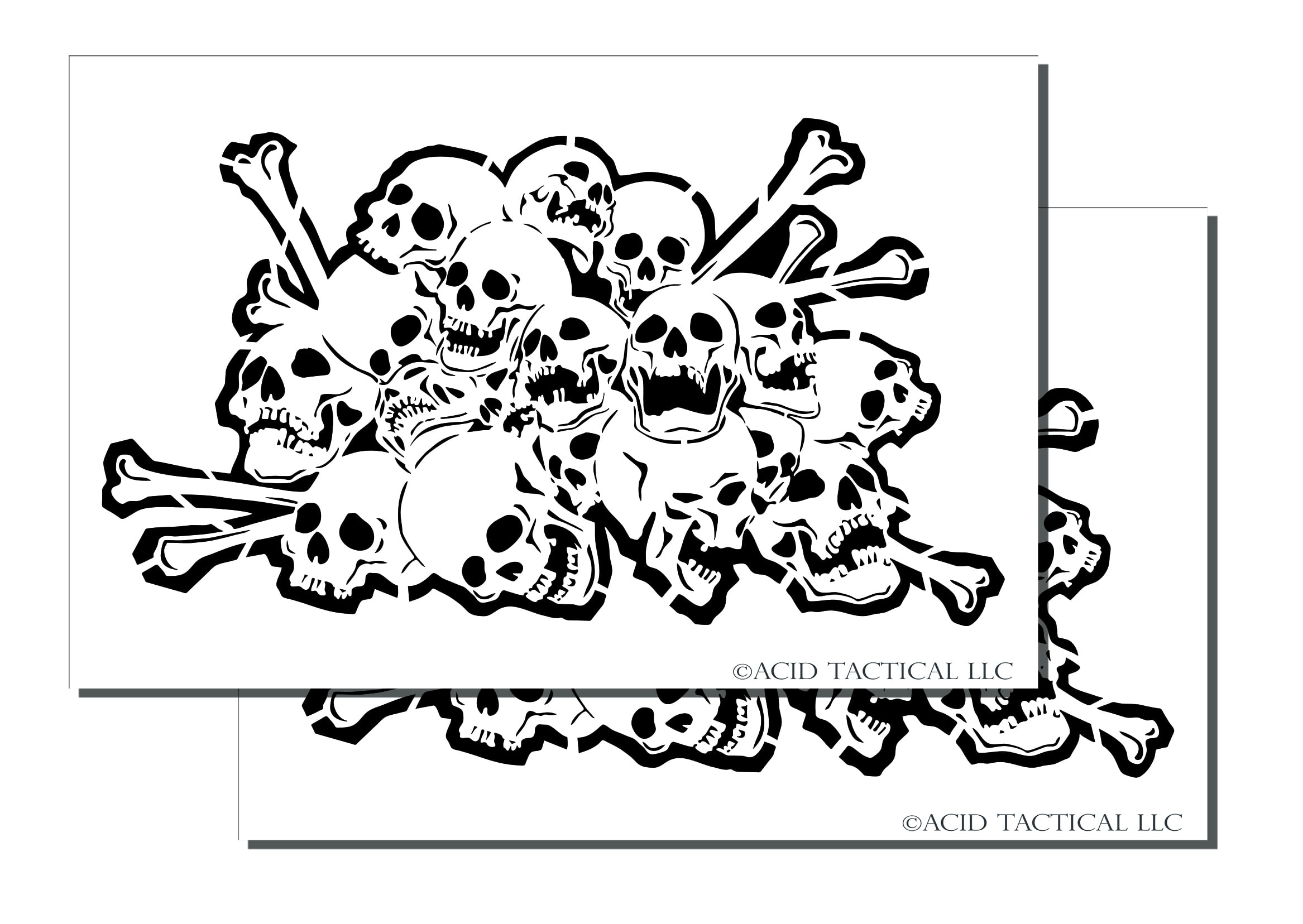 Skull bone spray painting stencils rc model gun airbrush skulls set pack