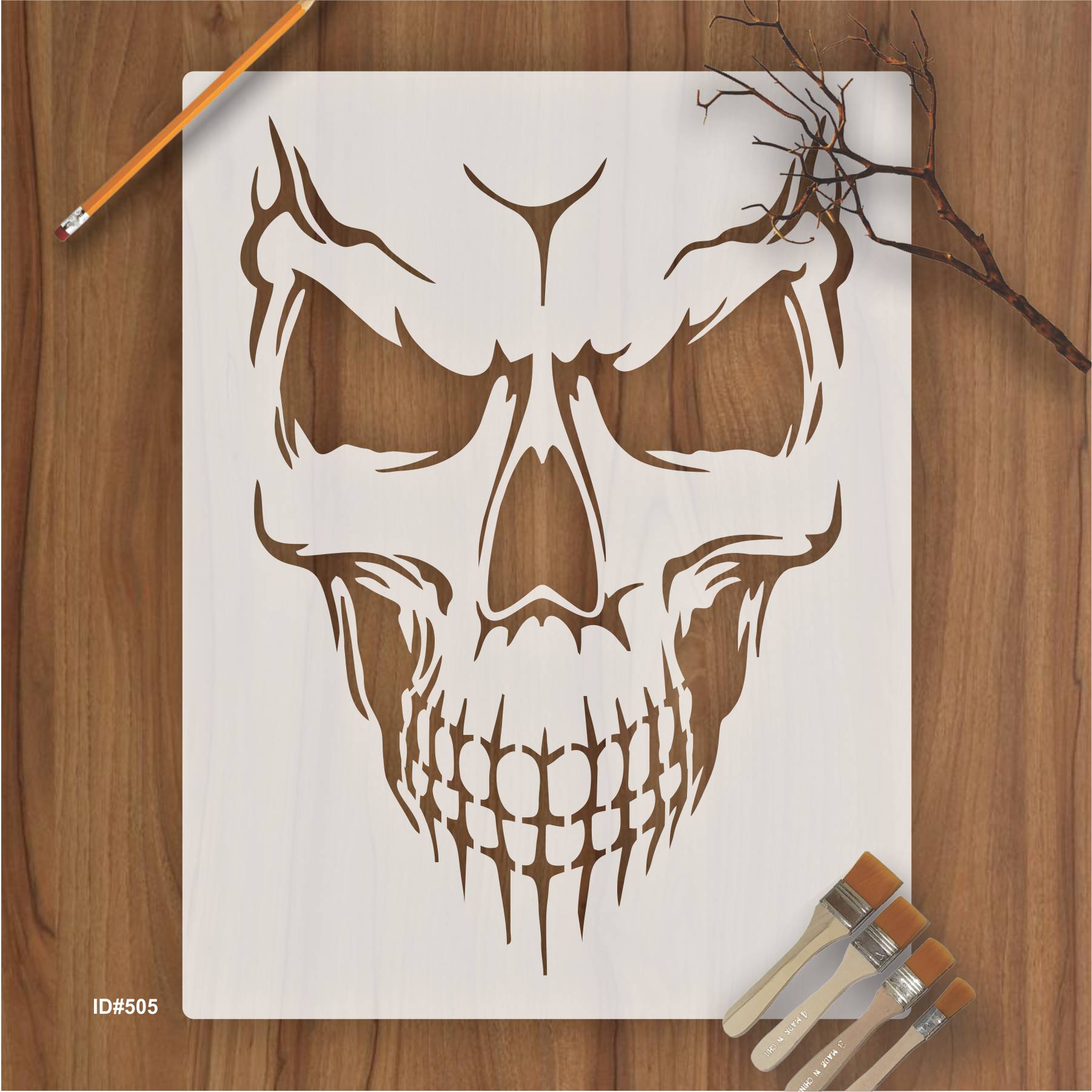 Evil skull stencil scrapbook wall painting coloring embossing album â