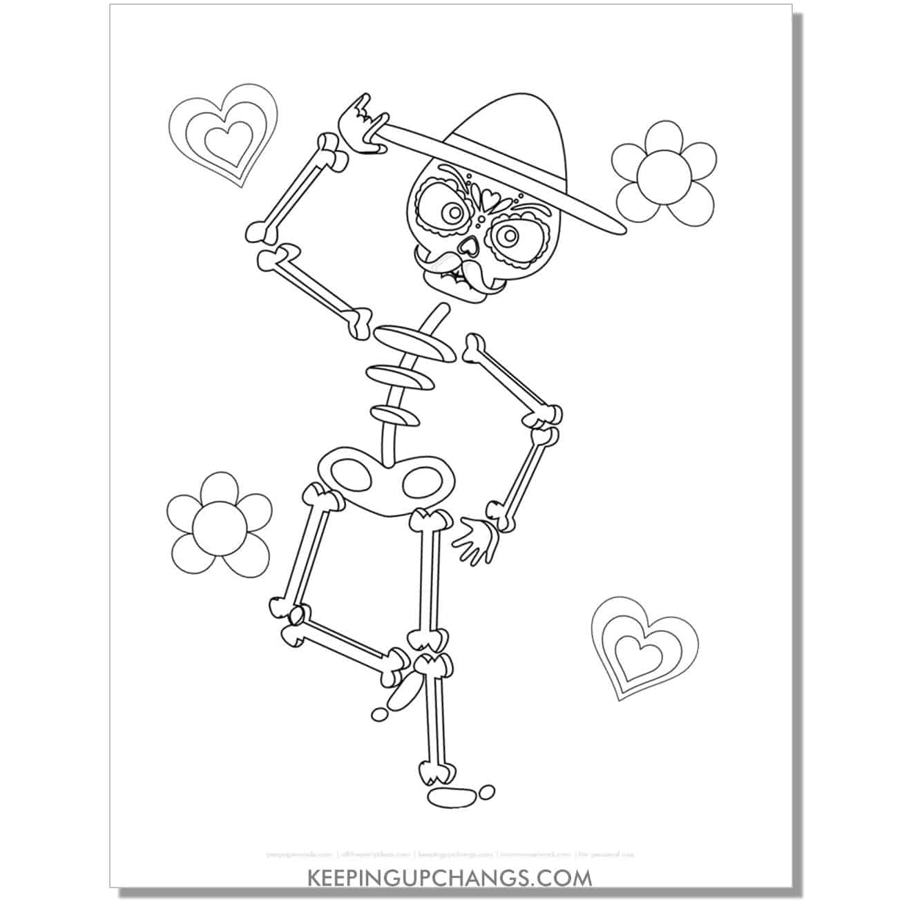 Free skeleton coloring pages sheets most popular printables