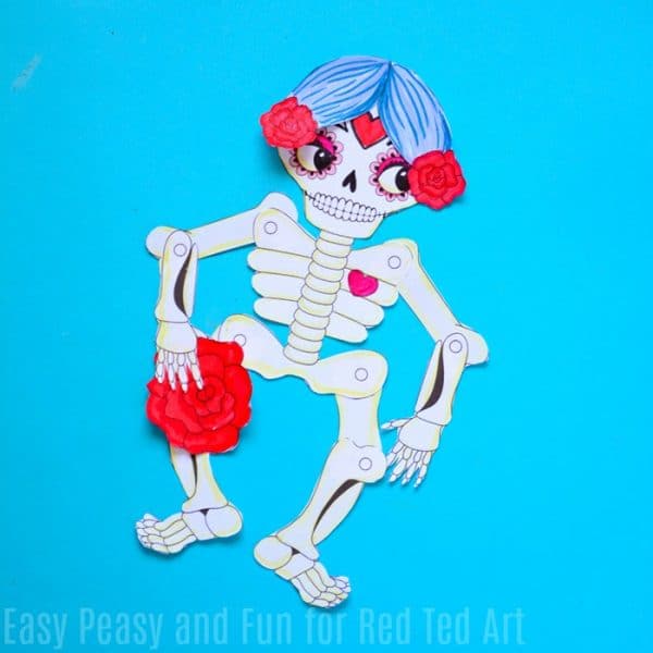 Day of the dead paper puppet template