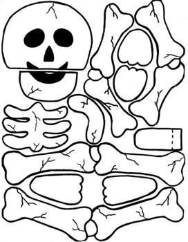 Paper bag puppet halloween skeleton by speech therapy dollar store