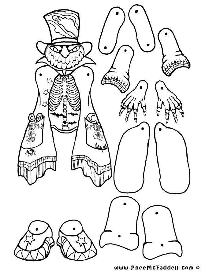 Pumpkin head puppet coloring page childrens halloween halloween crafts for kids paper puppets