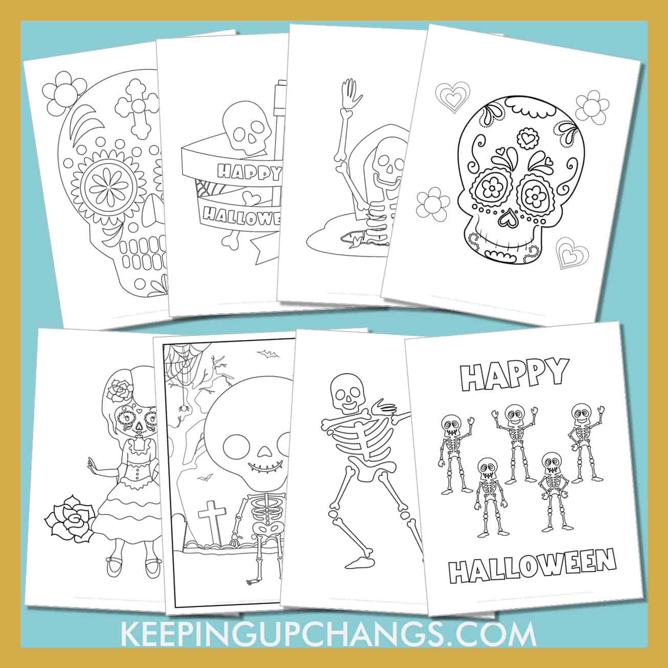 Free skeleton coloring pages sheets most popular printables