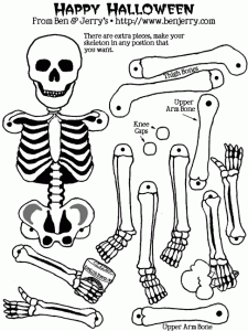 Printable skeleton craft coloring page crafts and worksheets for preschooltoddler and kindergarten