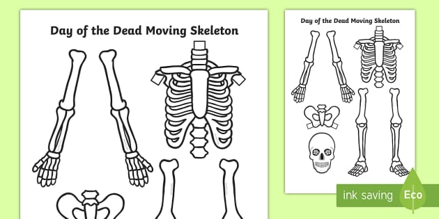 Day of the dead split pin skeleton activity teacher made