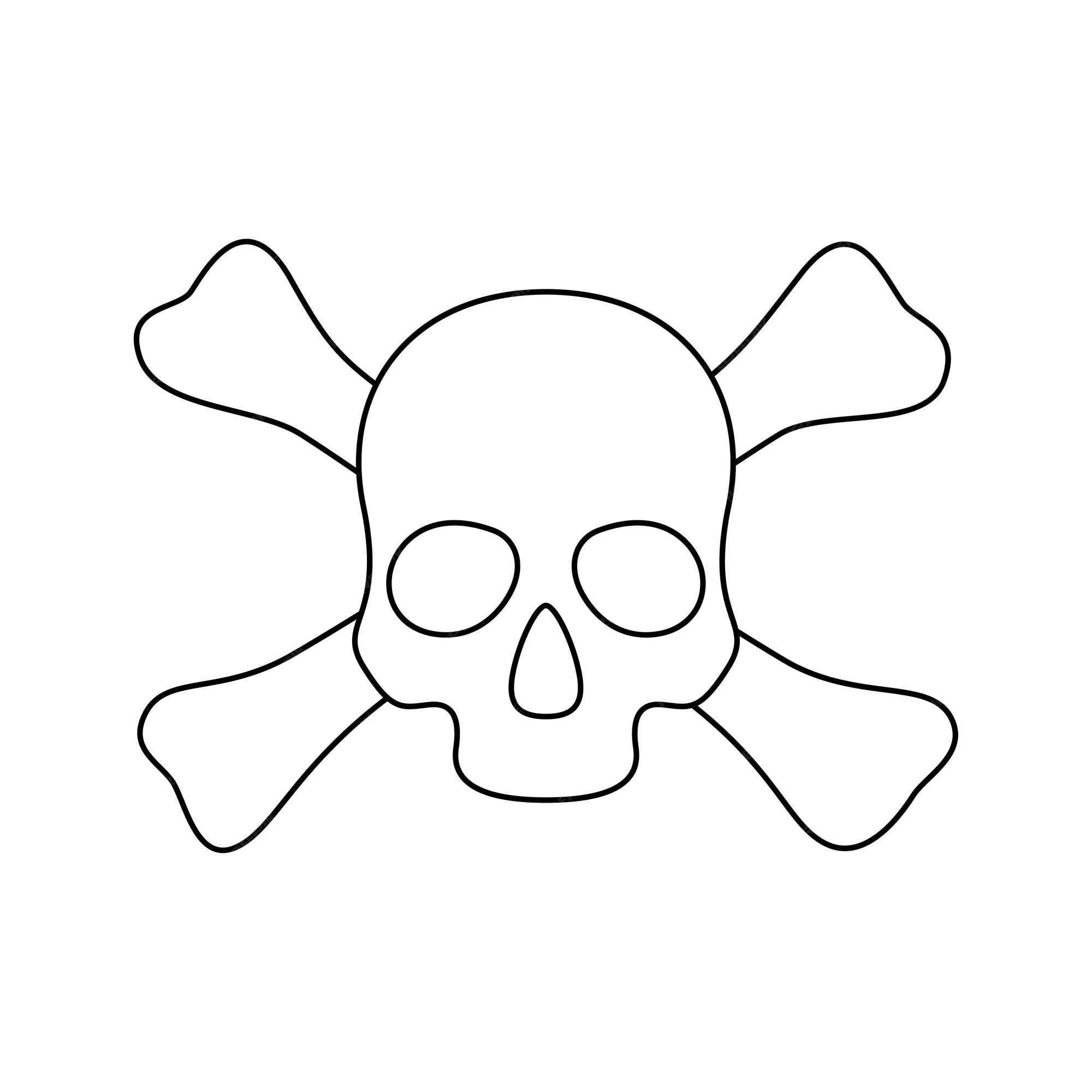 Premium vector coloring page with skull and crossbones for kids
