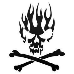 Skull on flames halloween pumpkin carving pattern