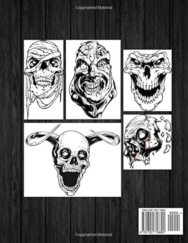 Screaming skulls horror coloring book sry gothic skulls tattoo skulls gore skull designs â halloween coloring for teenagers adults mintz rachel books