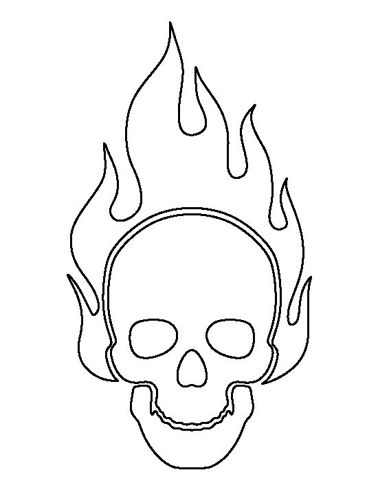Printable flaming skull template skull template skull stencil skull art
