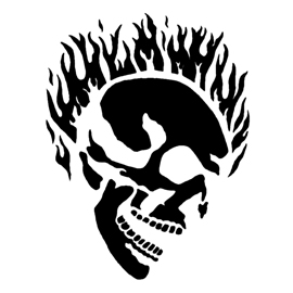Flaming skull stencil free stencil gallery