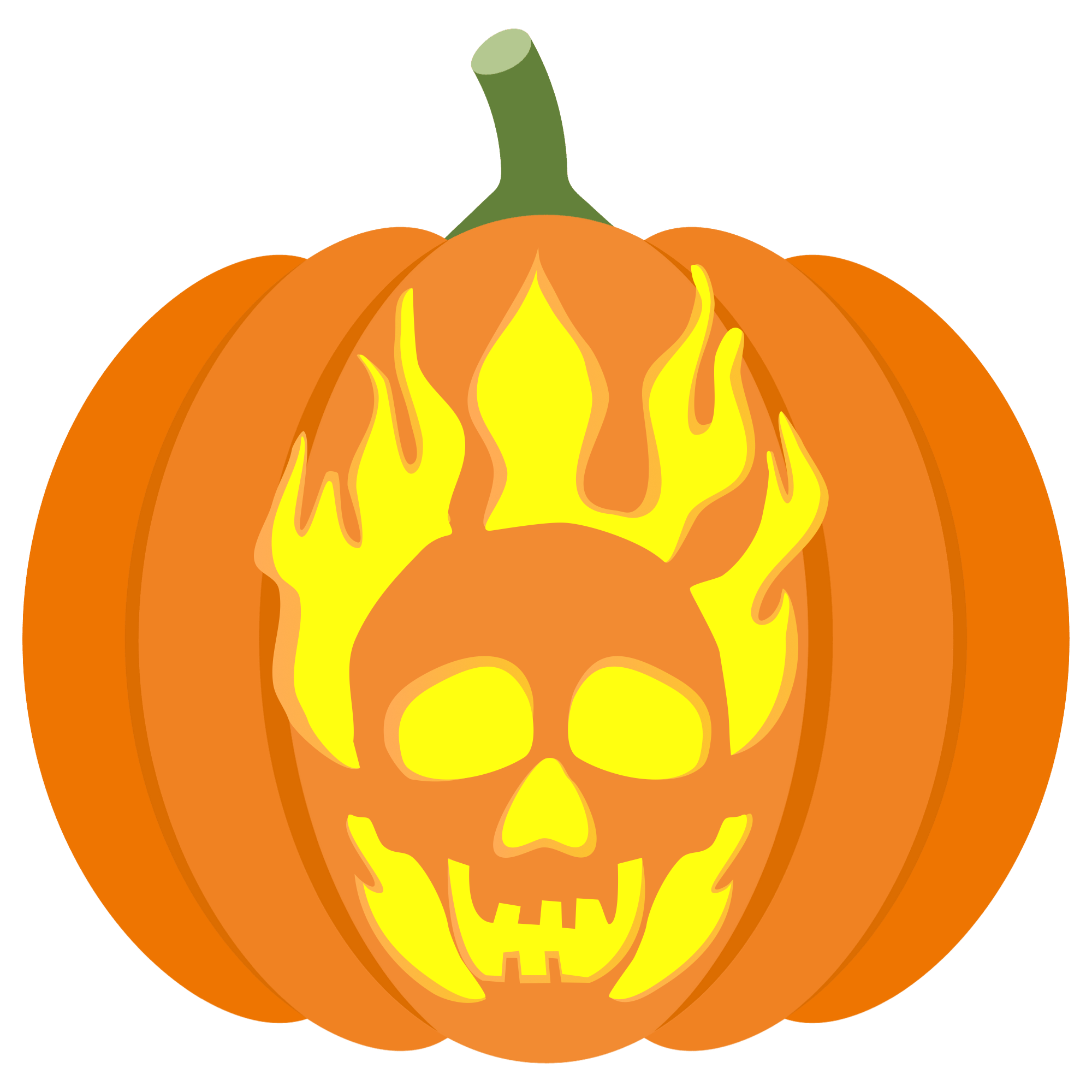 Skeleton in fire pumpkin stencil free printable papercraft templates