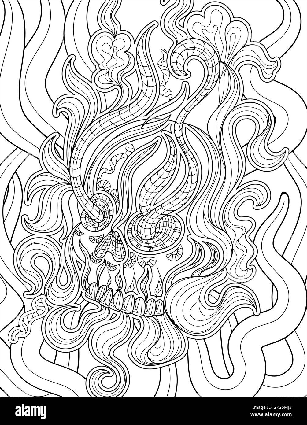 Skull tattoo flames hi