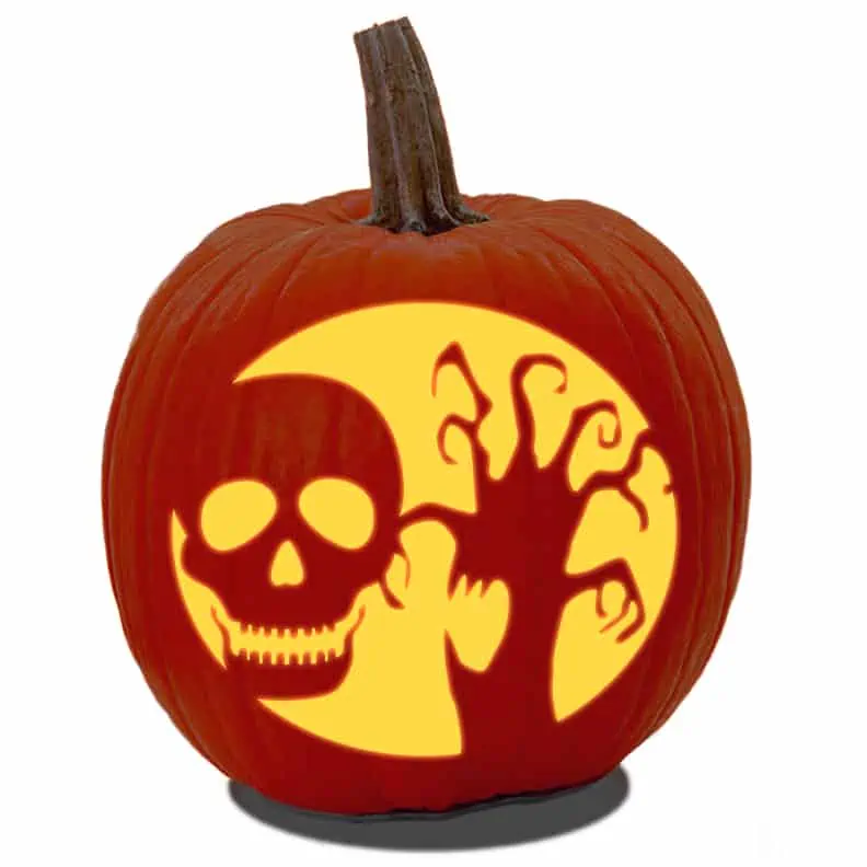 Free skull pumpkin carving patterns stencils