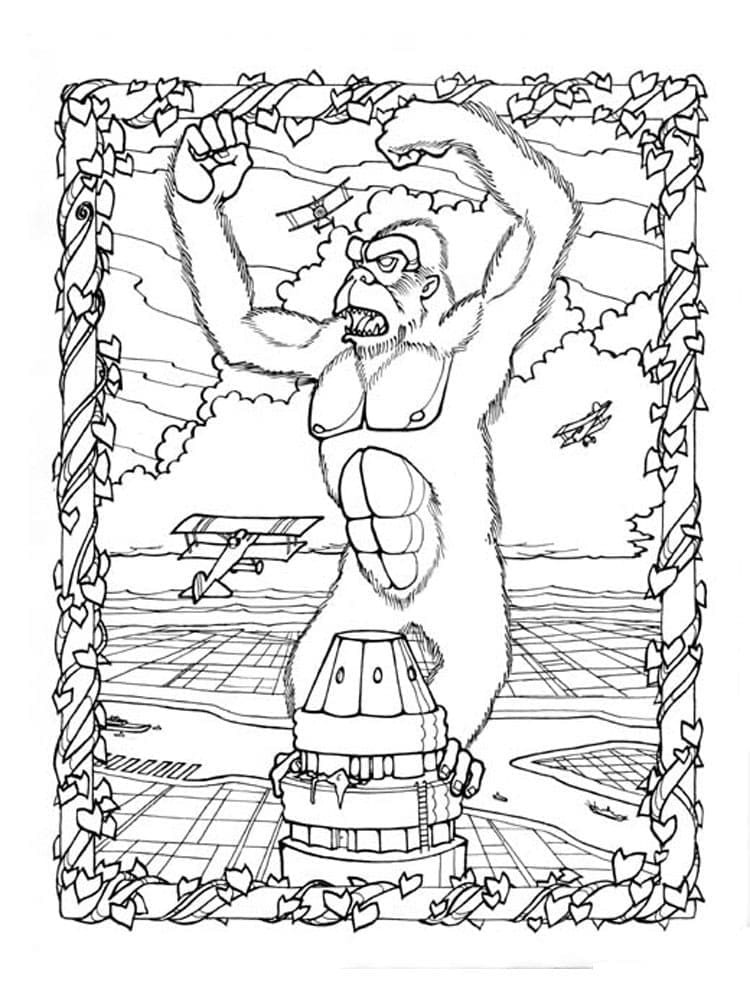 King kong image coloring page