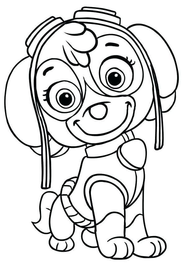 Cute skye paw patrol coloring page