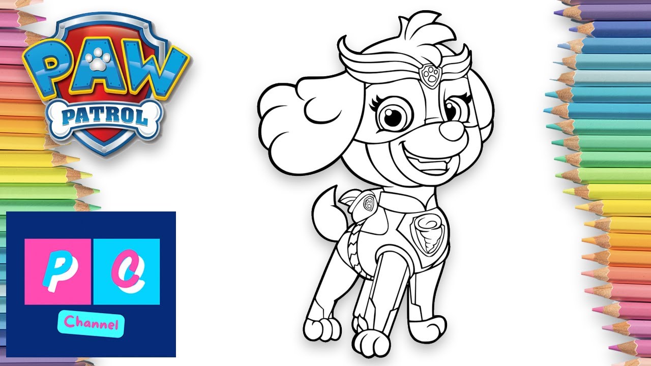 Coloring book paw patrol spectacular coloring fun with paw patrol mighty pup skye in action