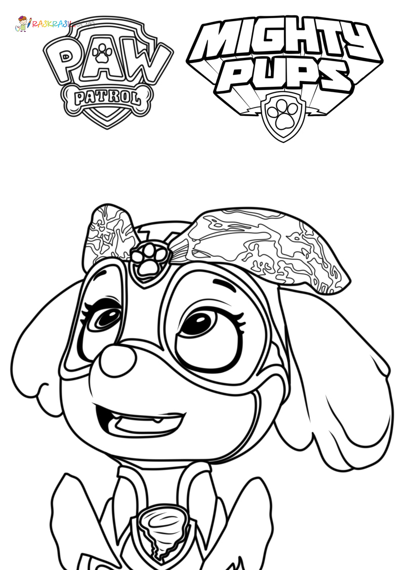 Paw patrol mighty pups coloring pages pictures free printable