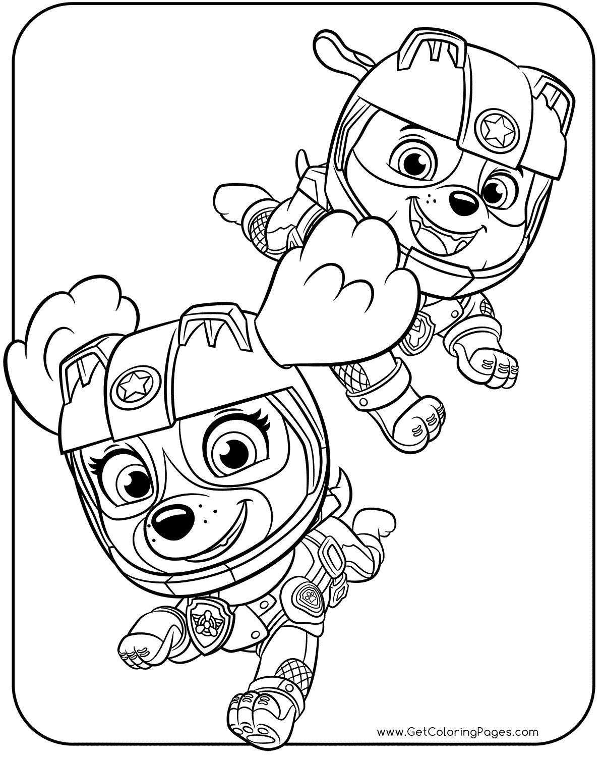 Paw patrol mighty pups coloring pages printable for free download
