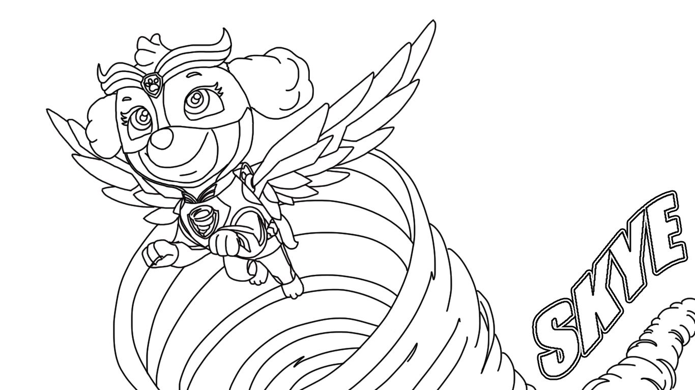 Adventurous skye coloring page