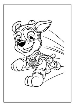 Join the adventure with printable mighty pups coloring pages collection for kids