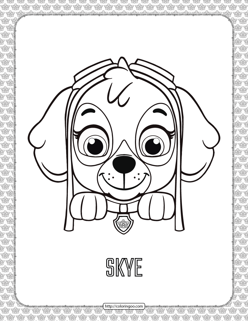 Paw patrol cartoon skye head coloring page paw patrol coloring skye paw patrol paw patrol coloring pages