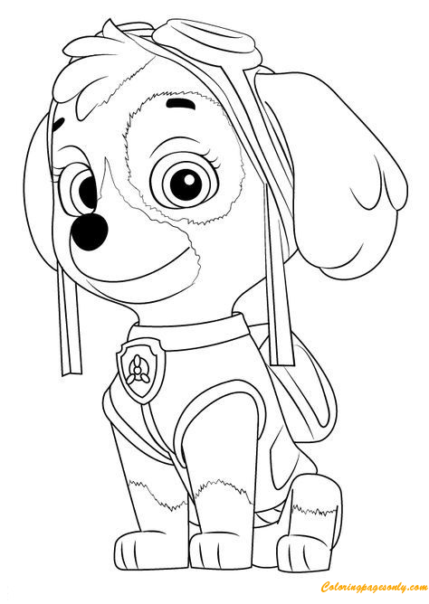 Skye paw patrol coloring pages printable for free download
