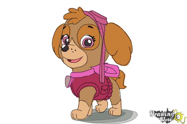 How to draw skye from paw patrol