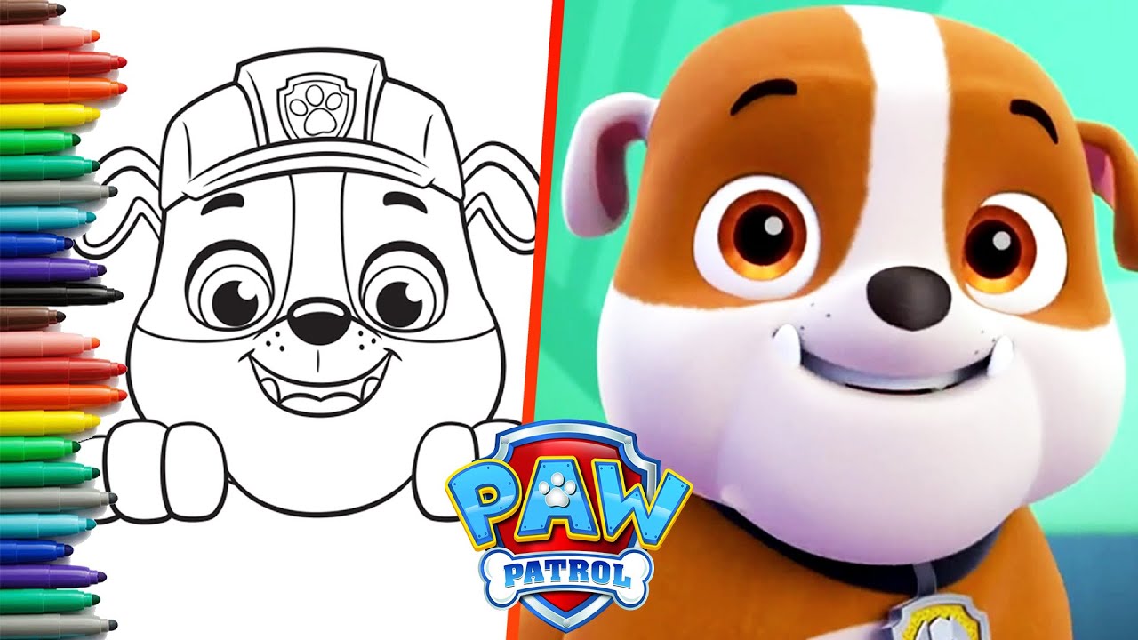 How to draw rubble ð face paw patrol drawing easy rubble ð paw patrol heroes