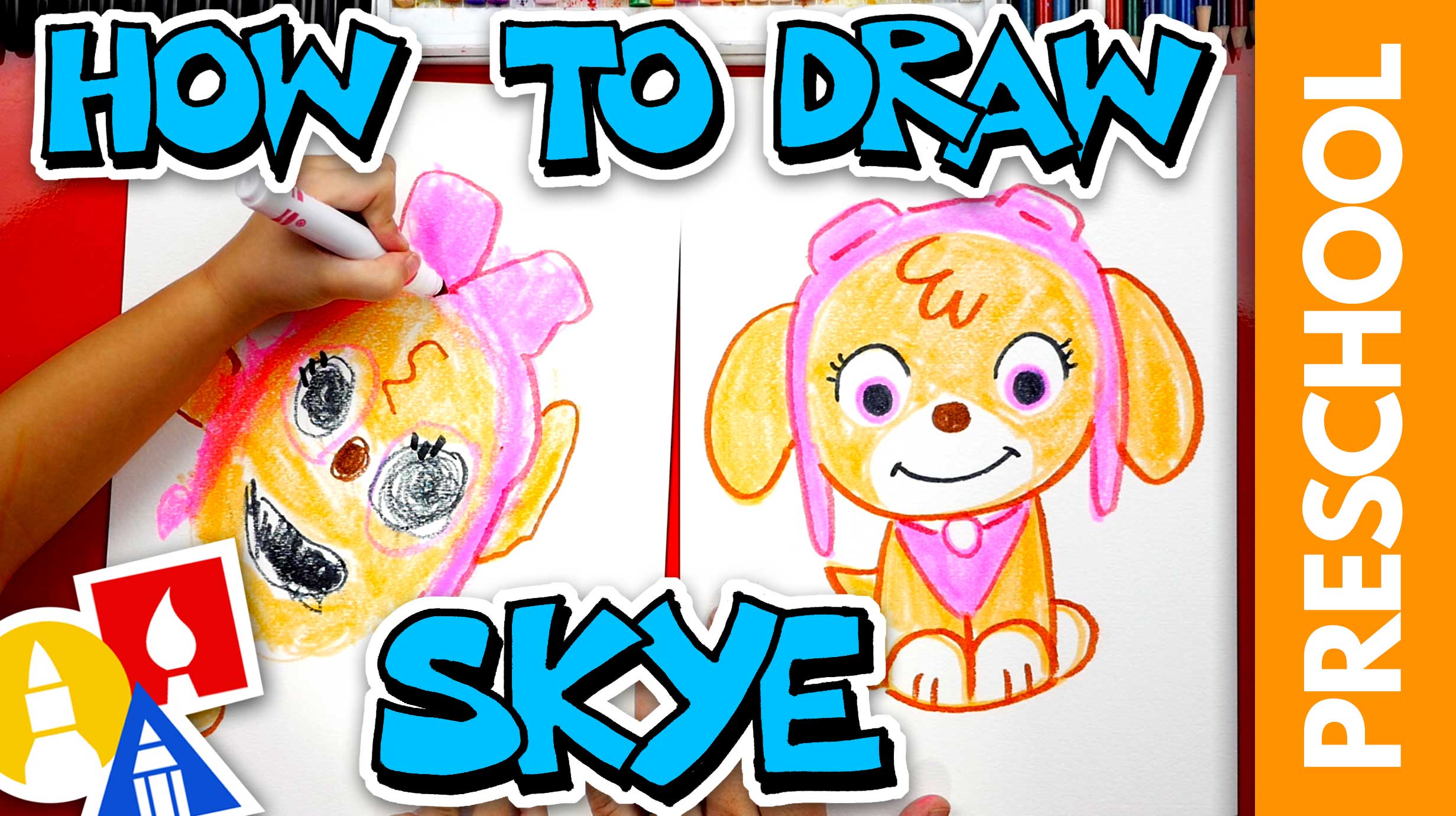 How to draw skye from paw patrol