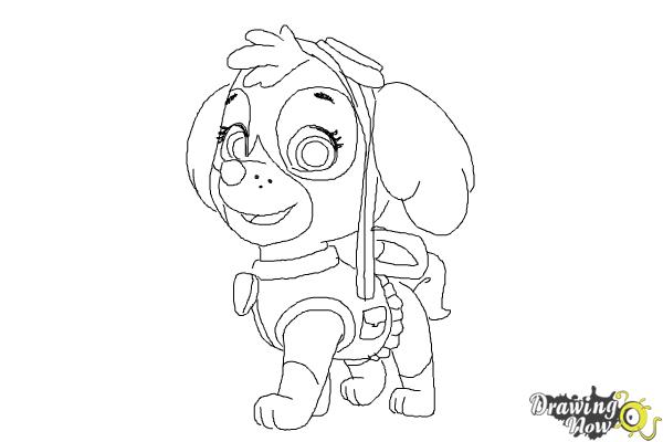 How to draw skye from paw patrol