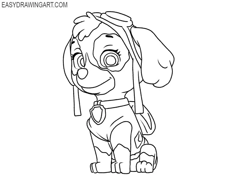 How to draw skye from paw patrol