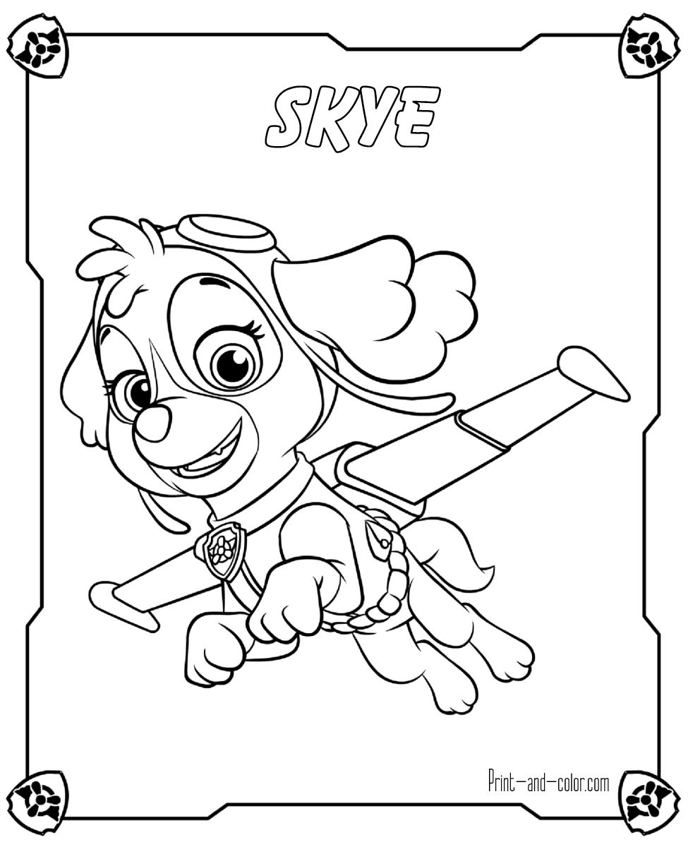 Paw patrol coloring pages print and color