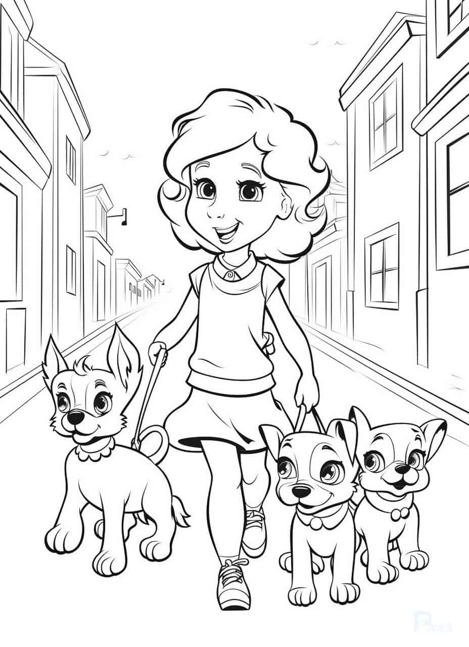 Dog themed printable coloring pages for kids