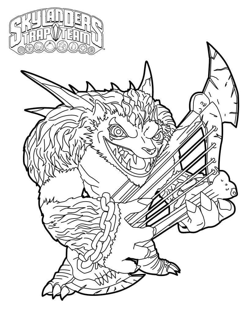 Wolfgang skylanders coloring page