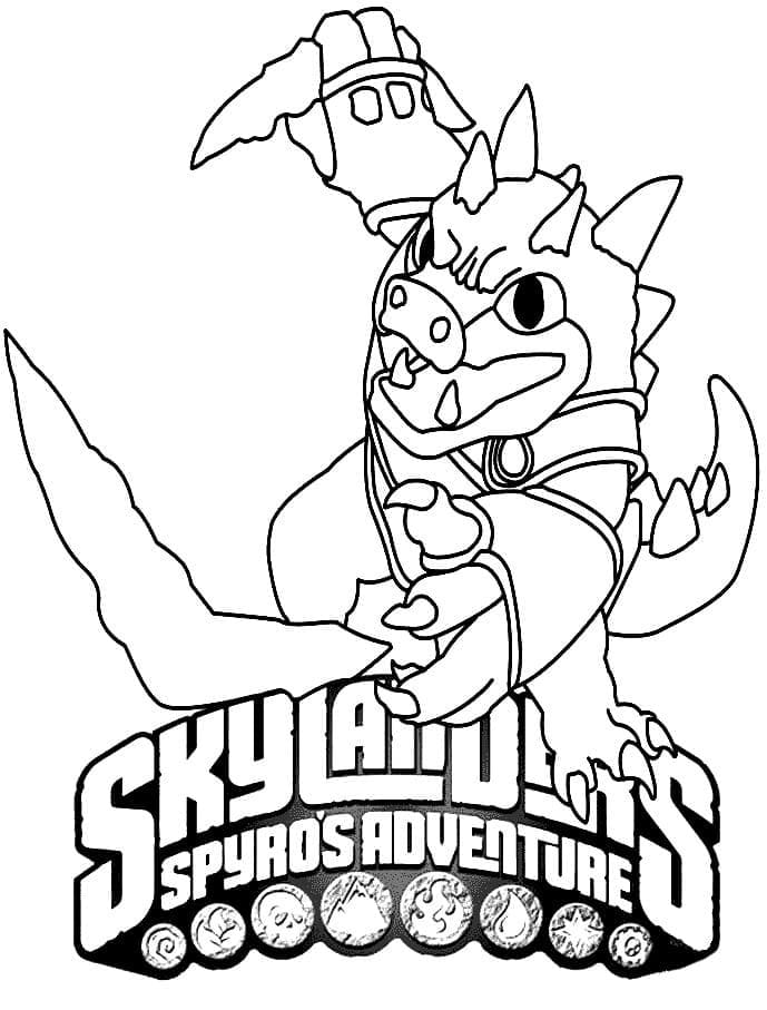 Skylanders dino rang coloring page