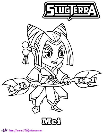 Free printable coloring page of mei from slugterra â