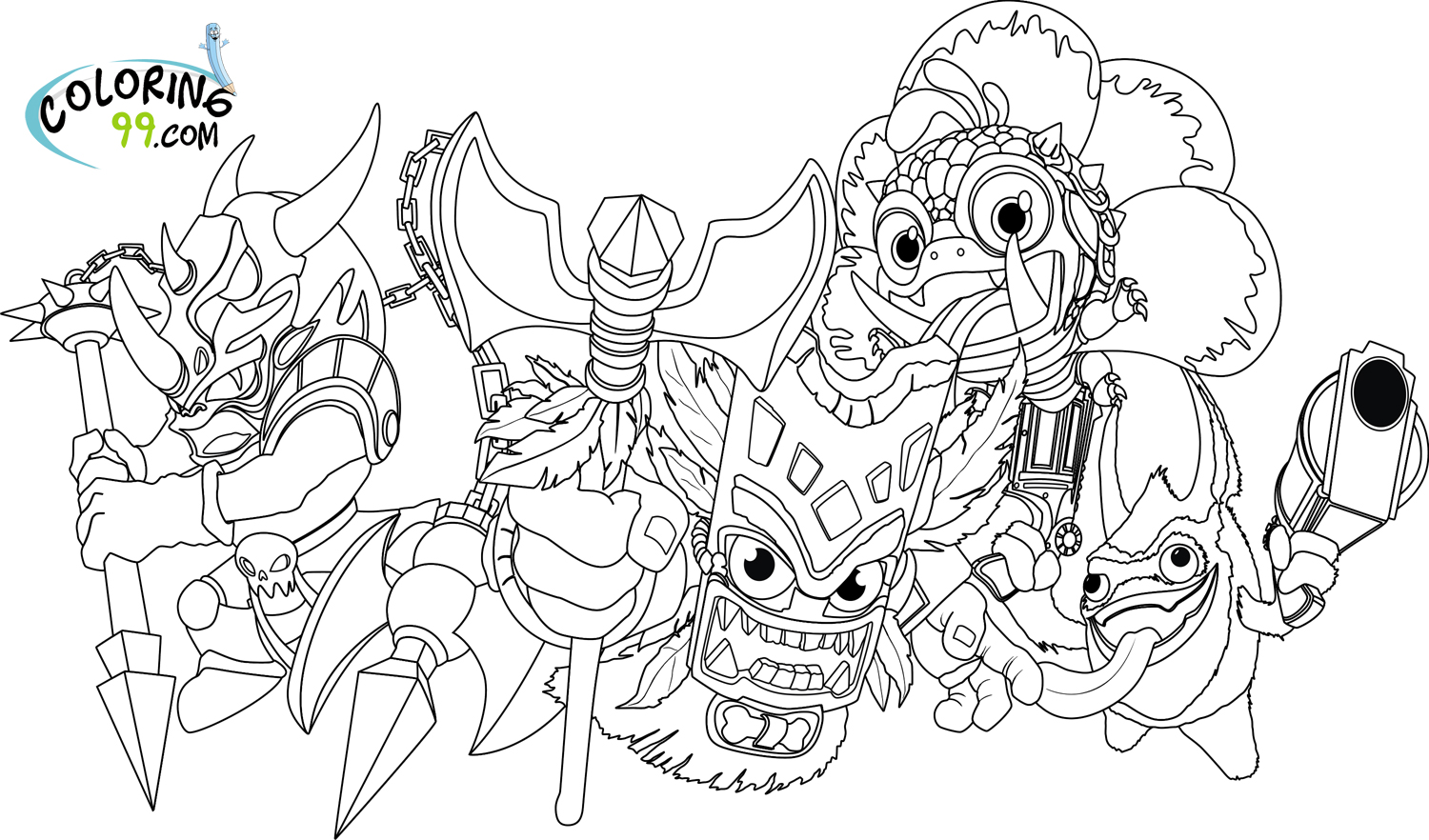 Skylanders magic element coloring pages team colors