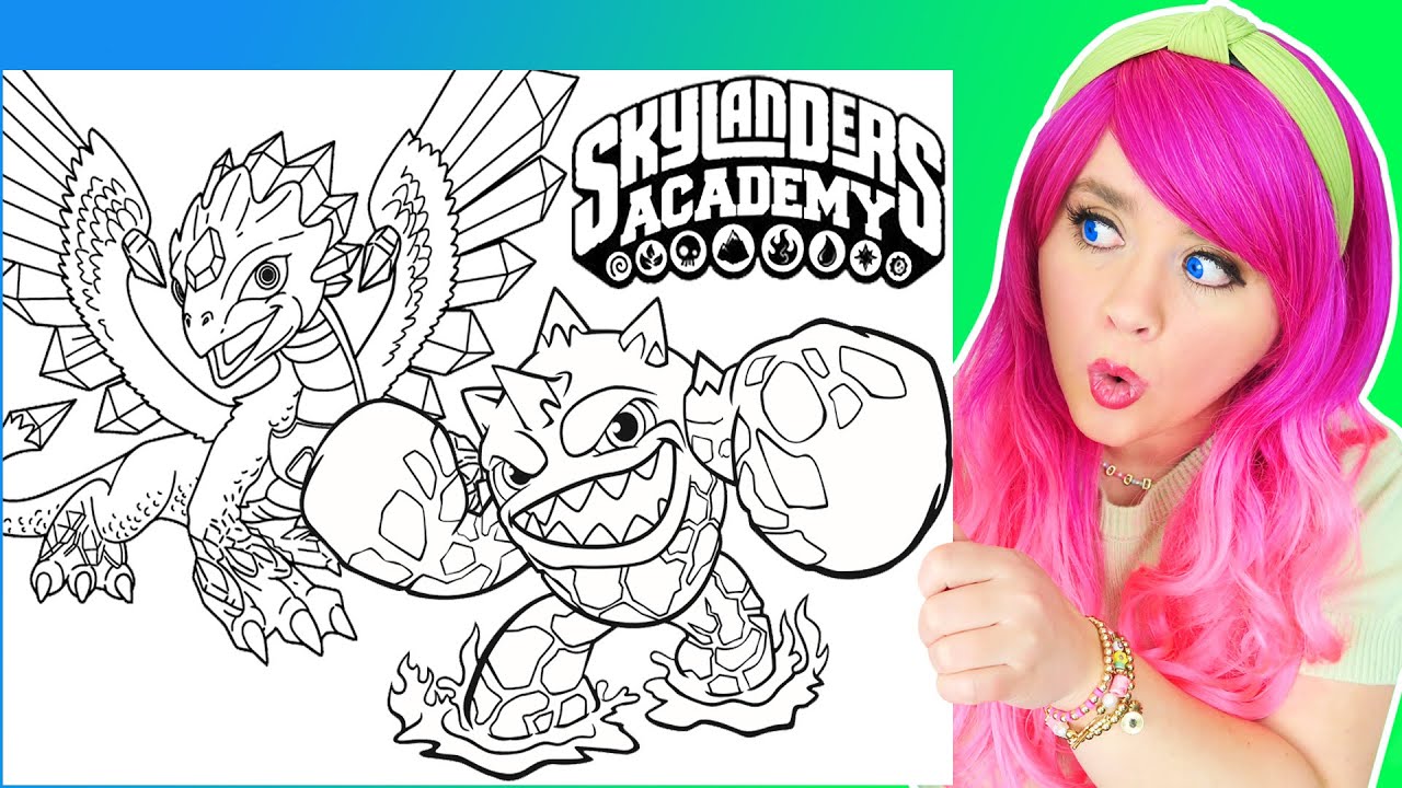 Coloring skylanders flashwing eruptor giant coloring pages crayola crayons
