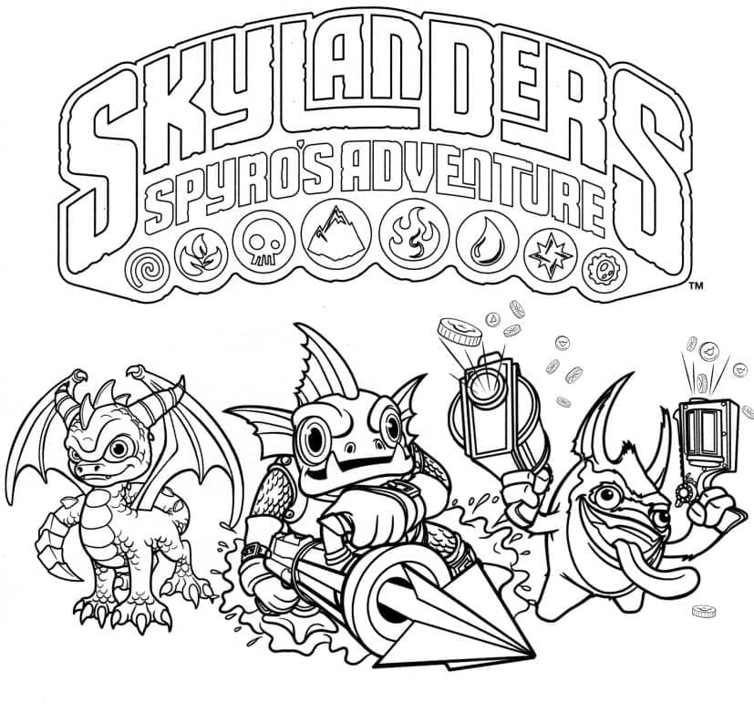 Skylanders spyros adventure coloring page