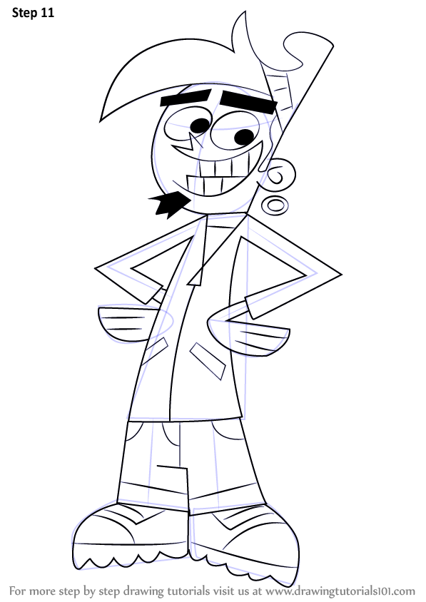 How to draw chip skylark from the fairly oddparents the fairly oddparents step by step