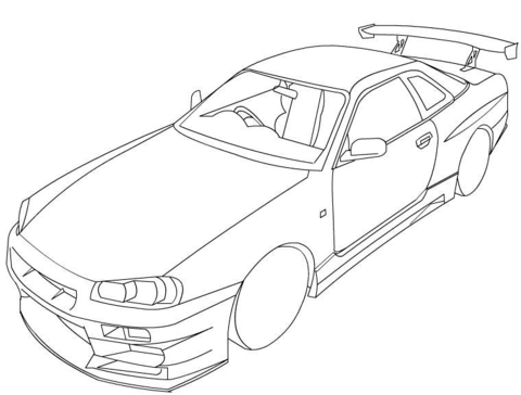 Nissan skyline r coloring page nissan skyline coloring pages skyline drawing
