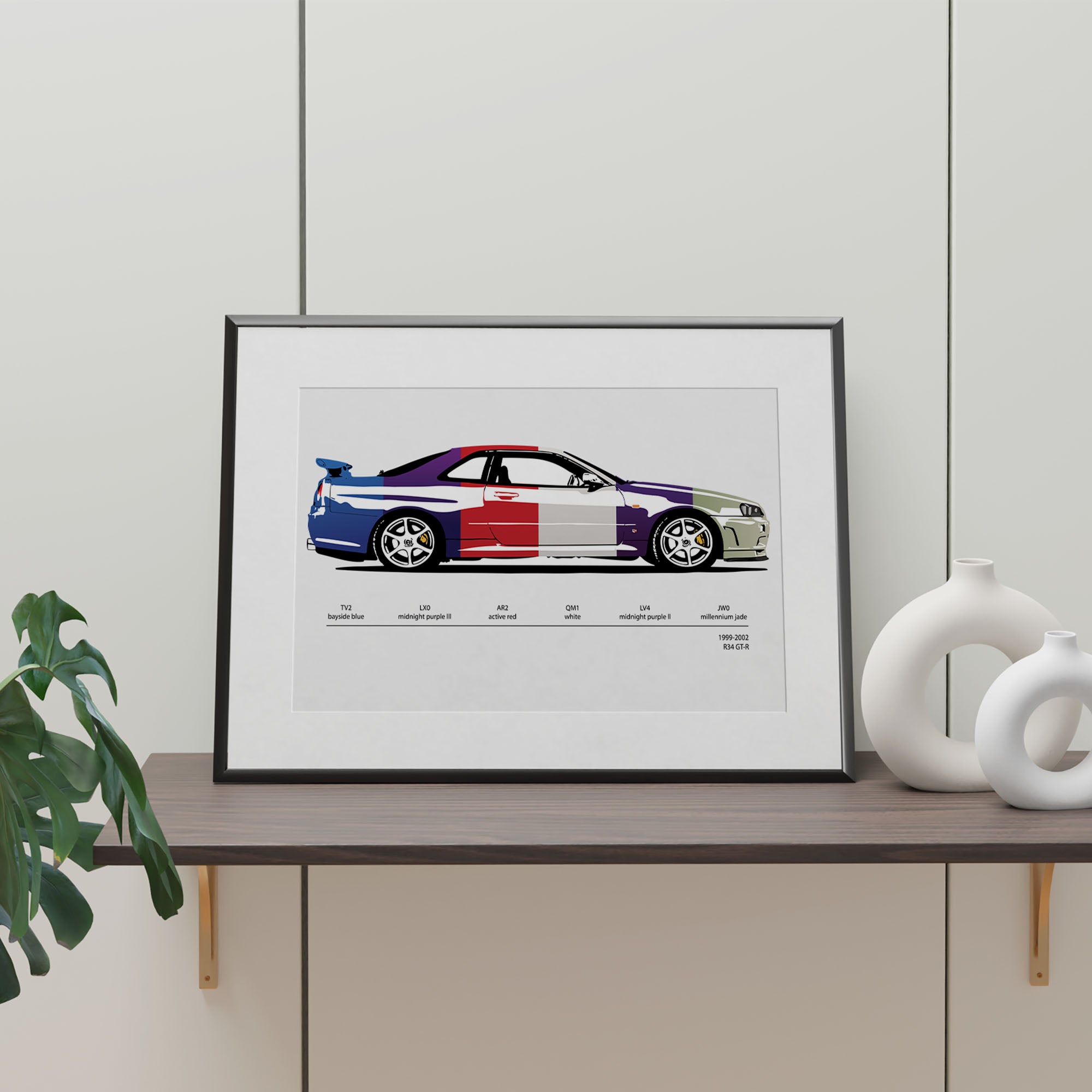 R gtrskyline color code vintage art poster