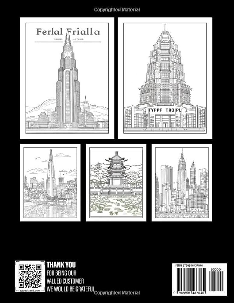 Famous skyscrapers of the world coloring book a coloring book for young learners