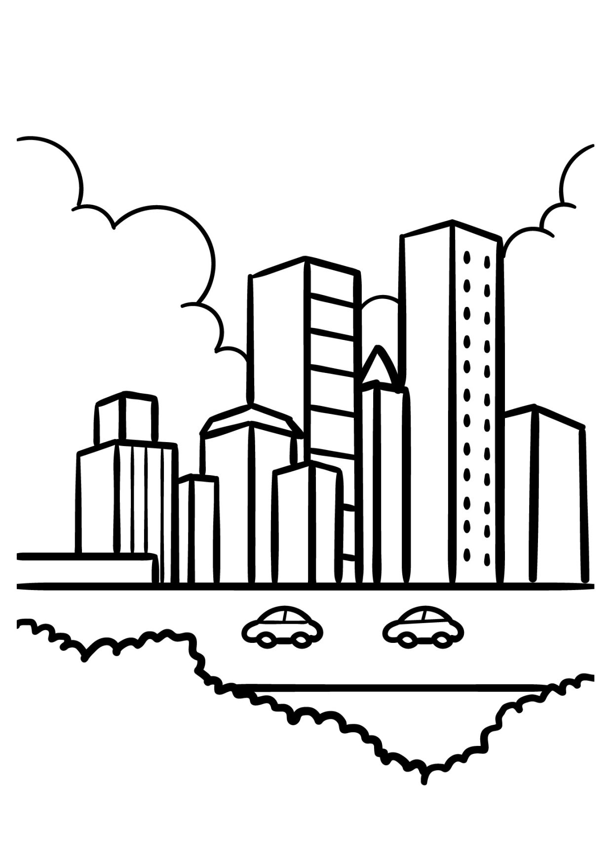 Free printable city coloring pages for kids