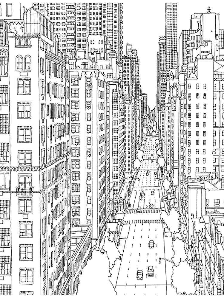 Skyscraper coloring pages for adults