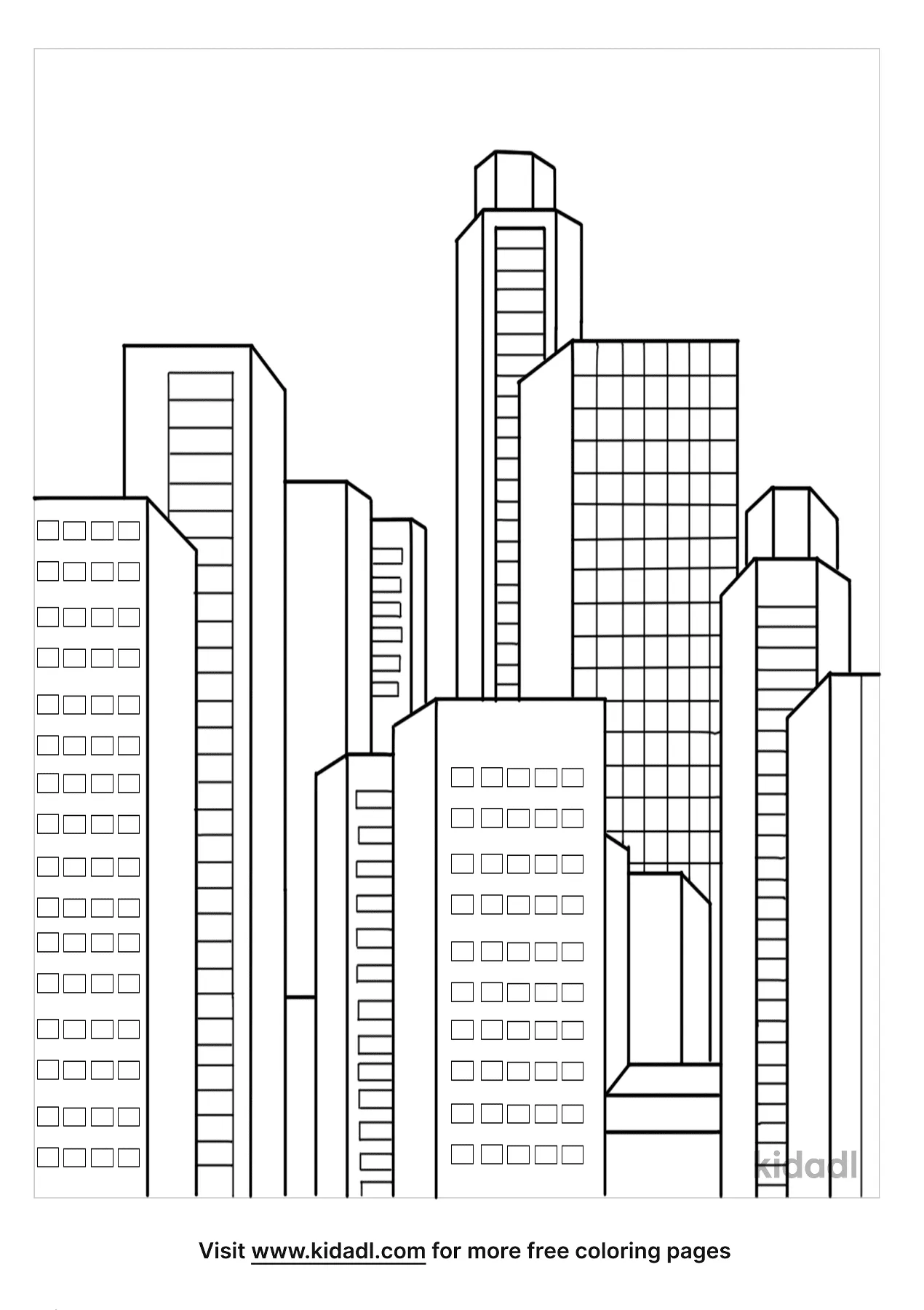 Free skyscraper coloring page coloring page printables