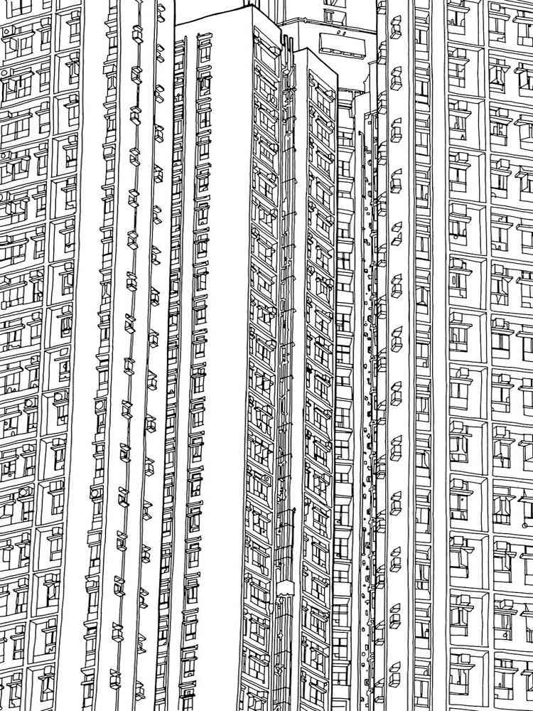 Skyscraper coloring pages for adults
