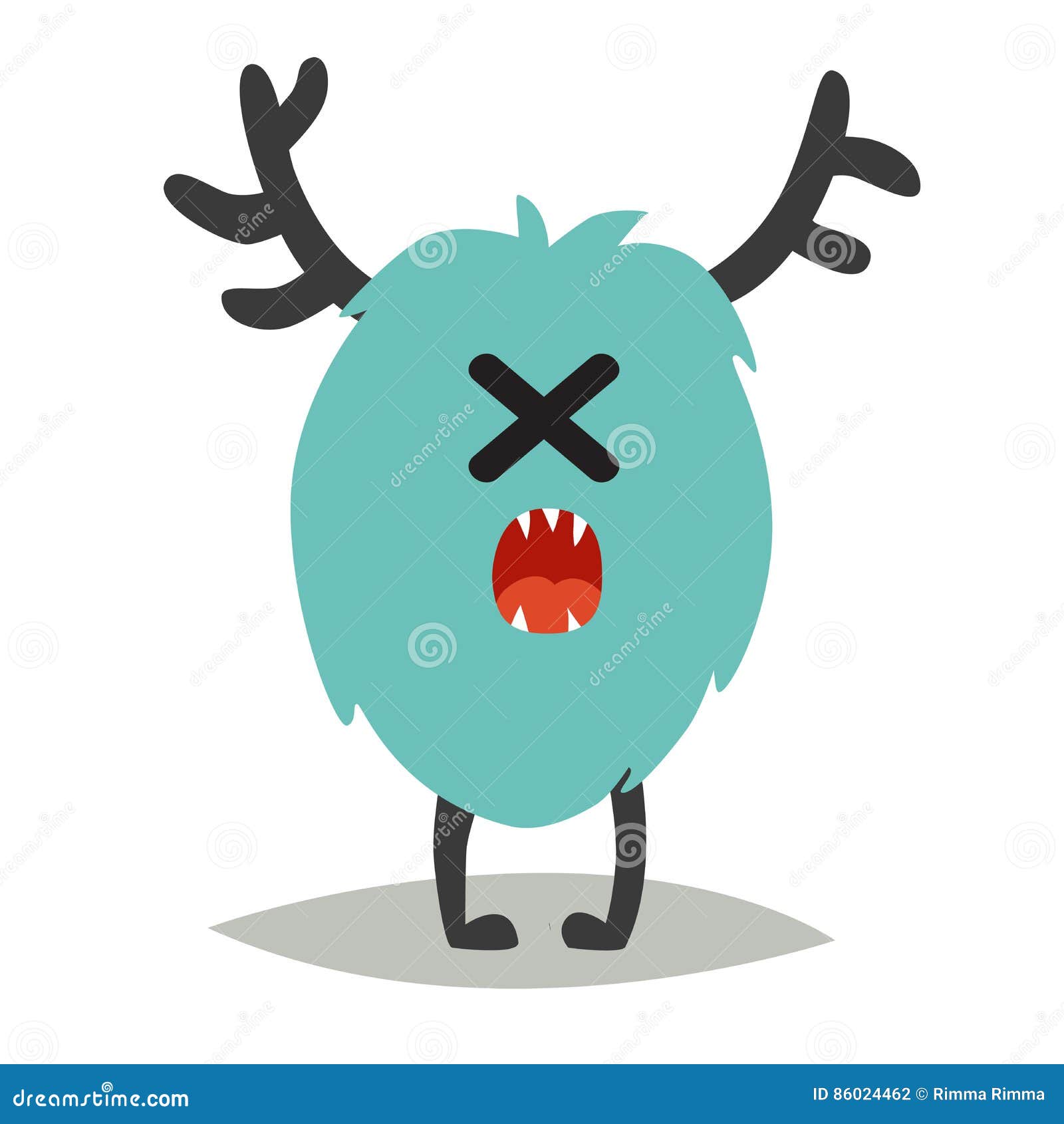 Emoji sad monster cute cyclop vector illustration stock vector
