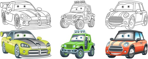 Thousand car cartoon clipart royalty